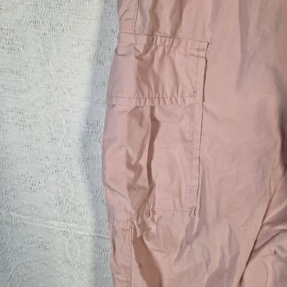Gap Kids Cargo Pants L 10 Pink Lightweight 100% Cotton Jogger‎ Utility Pockets